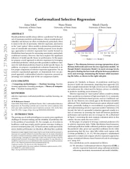 Conformalized Selective Regression