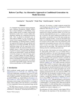 Referee Can Play: An Alternative Approach to Conditional Generation via
  Model Inversion