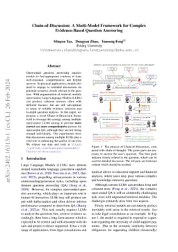 Chain-of-Discussion: A Multi-Model Framework for Complex Evidence-Based
  Question Answering