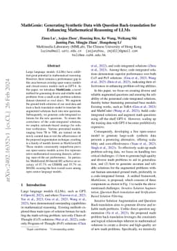 MathGenie: Generating Synthetic Data with Question Back-translation for
  Enhancing Mathematical Reasoning of LLMs