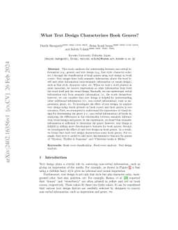 What Text Design Characterizes Book Genres?
