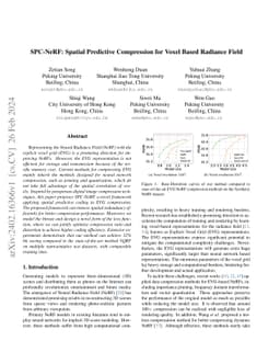 SPC-NeRF: Spatial Predictive Compression for Voxel Based Radiance Field