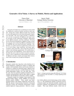 Generative AI in Vision: A Survey on Models, Metrics and Applications