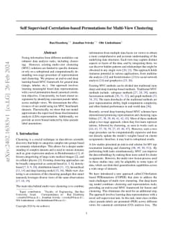 Self Supervised Correlation-based Permutations for Multi-View Clustering
