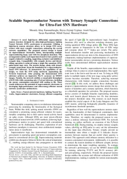 Scalable Superconductor Neuron with Ternary Synaptic Connections for
  Ultra-Fast SNN Hardware