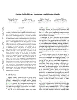 Outline-Guided Object Inpainting with Diffusion Models