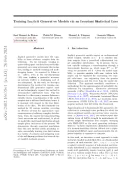 Training Implicit Generative Models via an Invariant Statistical Loss