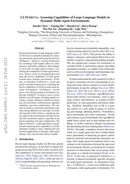 LLMArena: Assessing Capabilities of Large Language Models in Dynamic
  Multi-Agent Environments