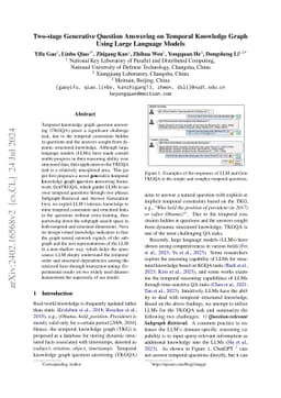 Two-stage Generative Question Answering on Temporal Knowledge Graph
  Using Large Language Models