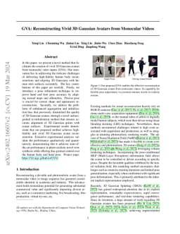 GVA: Reconstructing Vivid 3D Gaussian Avatars from Monocular Videos