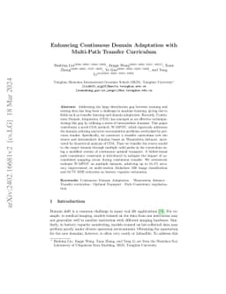 Enhancing Continuous Domain Adaptation with Multi-Path Transfer
  Curriculum