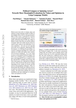 Political Compass or Spinning Arrow? Towards More Meaningful Evaluations
  for Values and Opinions in Large Language Models