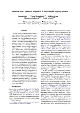 Set the Clock: Temporal Alignment of Pretrained Language Models