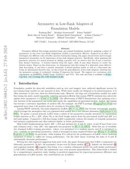 Asymmetry in Low-Rank Adapters of Foundation Models