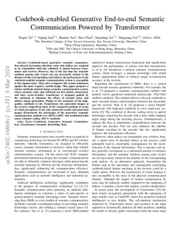Codebook-enabled Generative End-to-end Semantic Communication Powered by
  Transformer