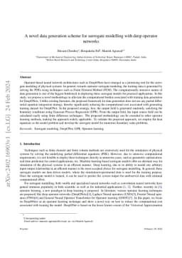 A novel data generation scheme for surrogate modelling with deep
  operator networks
