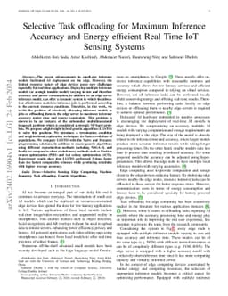 Selective Task offloading for Maximum Inference Accuracy and Energy
  efficient Real-Time IoT Sensing Systems