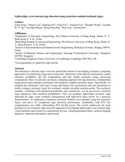Lightweight, error-tolerant edge detection using memristor-enabled
  stochastic logics