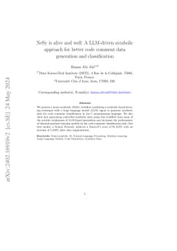 NeSy is alive and well: A LLM-driven symbolic approach for better code
  comment data generation and classification