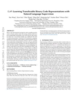 CLAP: Learning Transferable Binary Code Representations with Natural
  Language Supervision