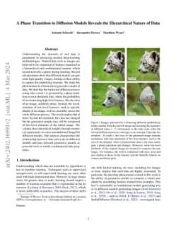 A Phase Transition in Diffusion Models Reveals the Hierarchical Nature
  of Data