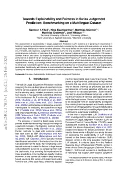 Towards Explainability and Fairness in Swiss Judgement Prediction:
  Benchmarking on a Multilingual Dataset