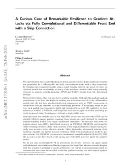 A Curious Case of Remarkable Resilience to Gradient Attacks via Fully
  Convolutional and Differentiable Front End with a Skip Connection