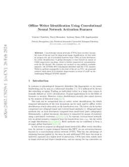 Offline Writer Identification Using Convolutional Neural Network
  Activation Features