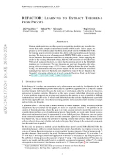 REFACTOR: Learning to Extract Theorems from Proofs