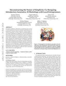 Deconstructing the Veneer of Simplicity: Co-Designing Introductory
  Generative AI Workshops with Local Entrepreneurs