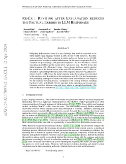 Re-Ex: Revising after Explanation Reduces the Factual Errors in LLM Responses