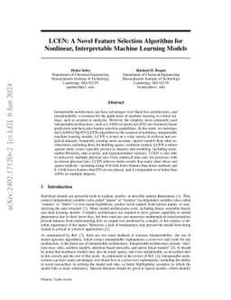 LCEN: A Novel Feature Selection Algorithm for Nonlinear, Interpretable
  Machine Learning Models
