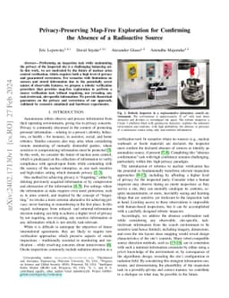 Privacy-Preserving Map-Free Exploration for Confirming the Absence of a
  Radioactive Source