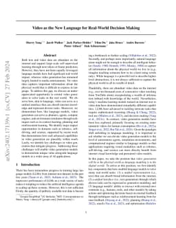 Video as the New Language for Real-World Decision Making