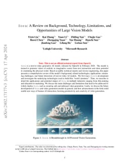 Sora: A Review on Background, Technology, Limitations, and Opportunities
  of Large Vision Models