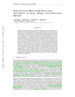 When Scaling Meets LLM Finetuning: The Effect of Data, Model and
  Finetuning Method