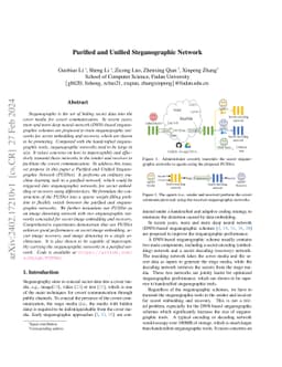 Purified and Unified Steganographic Network