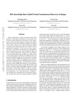 VCD: Knowledge Base Guided Visual Commonsense Discovery in Images
