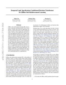 Temporal Logic Specification-Conditioned Decision Transformer for Offline Safe Reinforcement Learning
