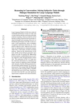 Reasoning in Conversation: Solving Subjective Tasks through Dialogue
  Simulation for Large Language Models