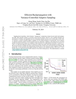 Efficient Backpropagation with Variance-Controlled Adaptive Sampling