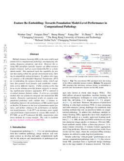 Feature Re-Embedding: Towards Foundation Model-Level Performance in
  Computational Pathology