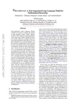MATHSENSEI: A Tool-Augmented Large Language Model for Mathematical
  Reasoning