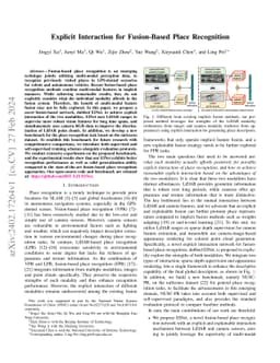 Explicit Interaction for Fusion-Based Place Recognition