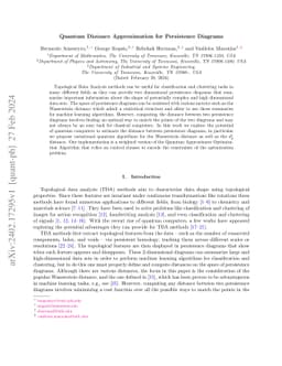 Quantum Distance Approximation for Persistence Diagrams