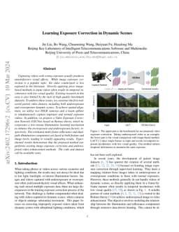 Learning Exposure Correction in Dynamic Scenes