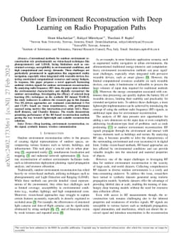 Outdoor Environment Reconstruction with Deep Learning on Radio
  Propagation Paths