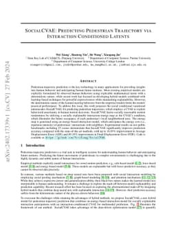 SocialCVAE: Predicting Pedestrian Trajectory via Interaction Conditioned
  Latents