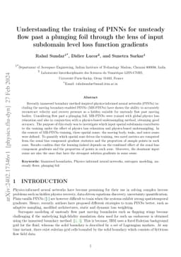 Understanding the training of PINNs for unsteady flow past a plunging
  foil through the lens of input subdomain level loss function gradients