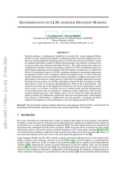 Determinants of LLM-assisted Decision-Making